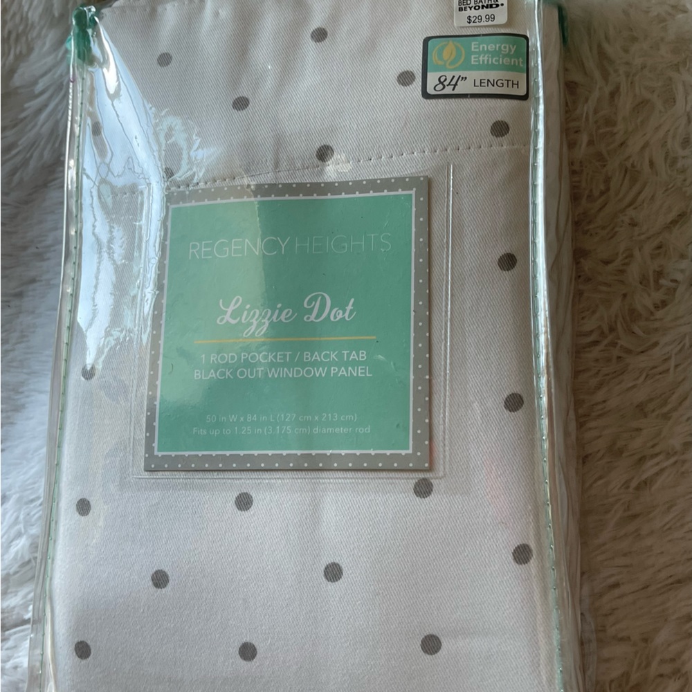 Regency Heights Lizzie Dot Grey 1 Rod Pocket/Back tab Black Out Window Panel.